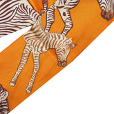 エルメス ツイリー LES ZEBRES ゼブラ スカーフ オレンジ マルチカラー シルク レディース HERMES 【中古】